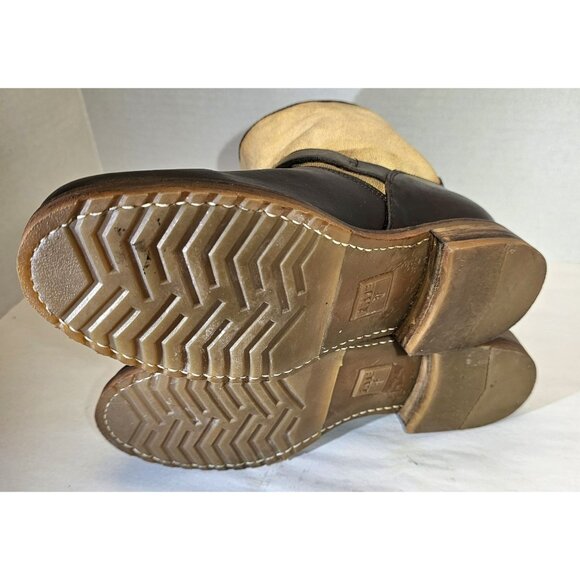 Frye Women's Brown/ Beige Veronica Canvas/Leather Shortie Ankle Boots Size 8B - Picture 16 of 16